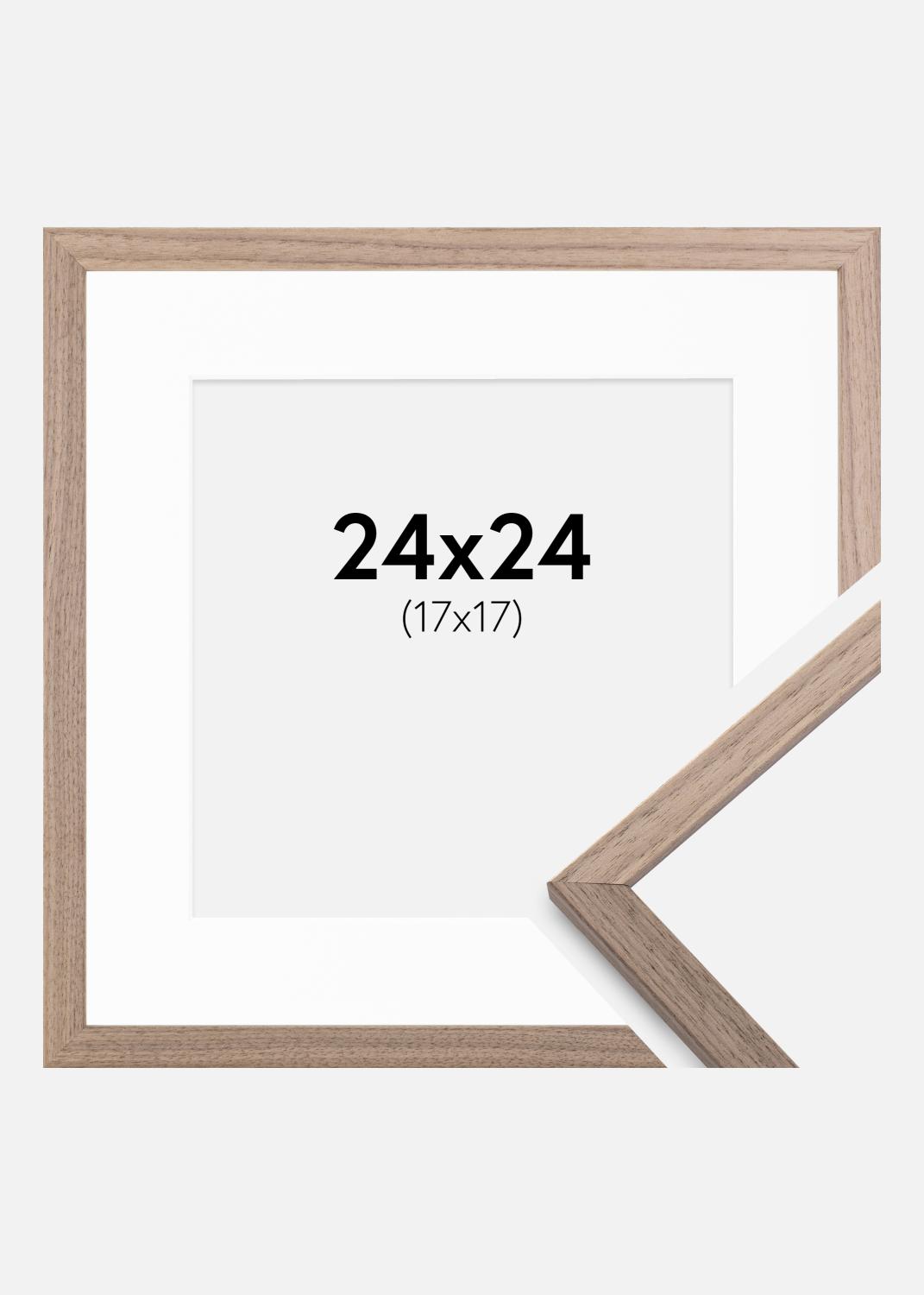 Product Image for Ramme Edsbyn Lys Valnød 24x24 cm - Passepartout Hvid 18x18 cm