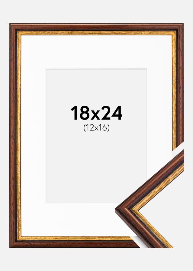 Ramme Horndal Brun 18x24 cm - Passepartout Hvid 13x17 cm