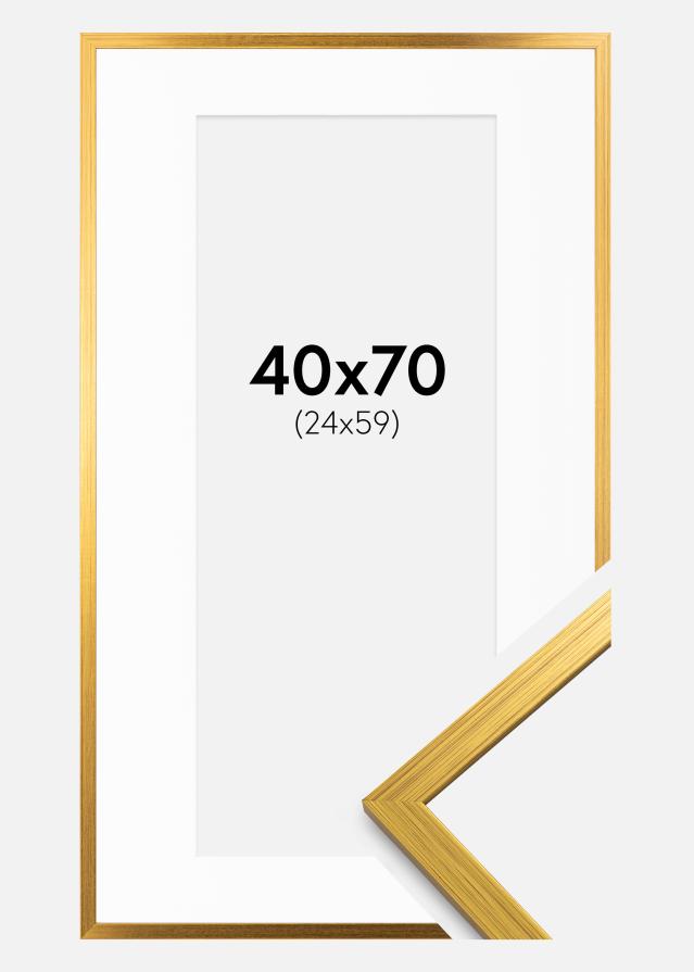 Ramme Edsbyn Guld 40x70 cm - Passepartout Hvid 25x60 cm