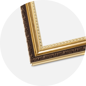 Ramme Abisko Guld 30x40 cm - Passepartout Sort 18x27 cm