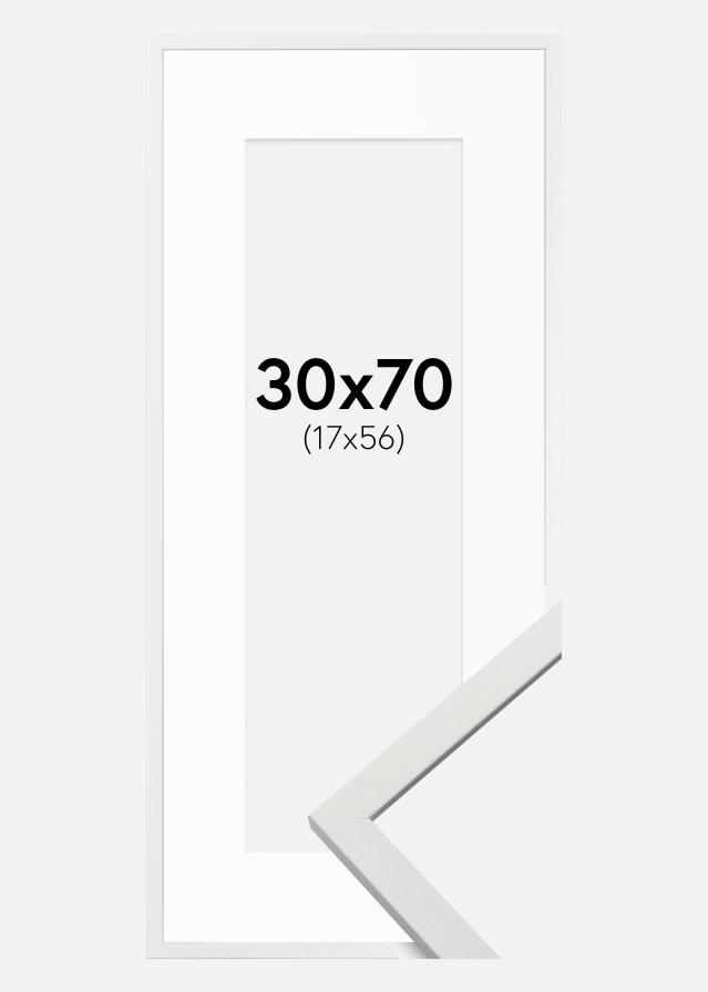 Ramme Edsbyn Hvid 30x70 cm - Passepartout Hvid 18x57 cm