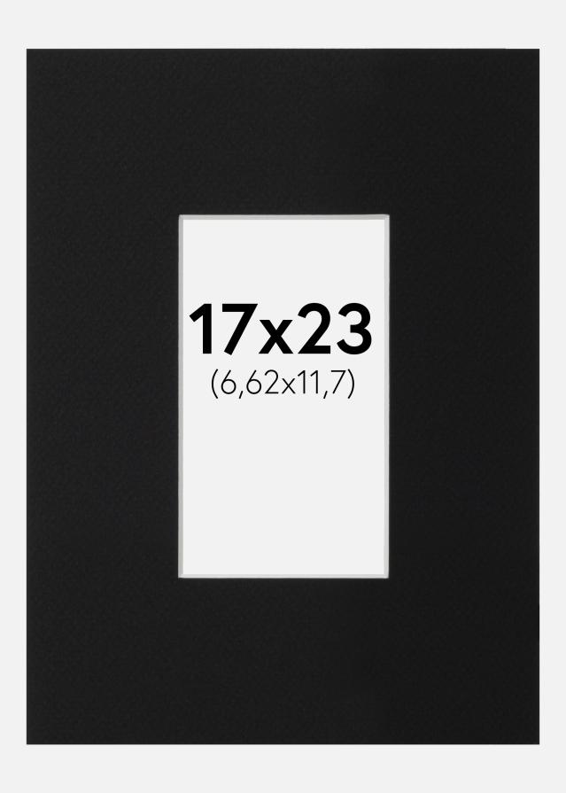 Passepartout Sort Standard (Hvid kerne) 17x23 cm (6,62x11,7)