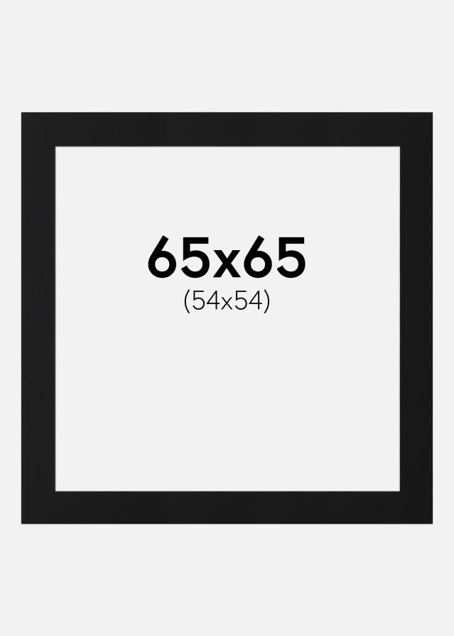 Passepartout Sort Standard (Hvid kerne) 65x65 cm (54x54)