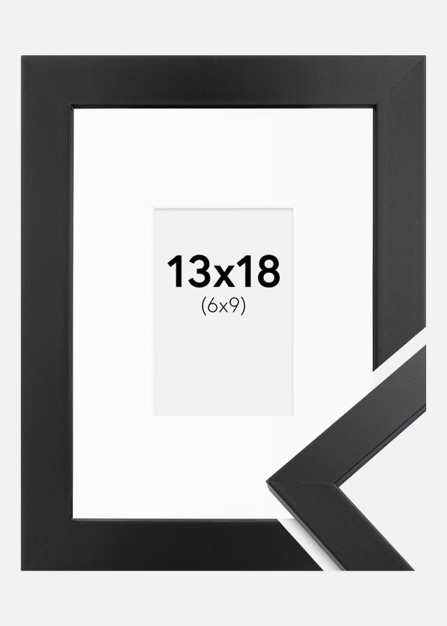 Ramme Black Wood 13x18 cm - Passepartout Hvid 7x10 cm