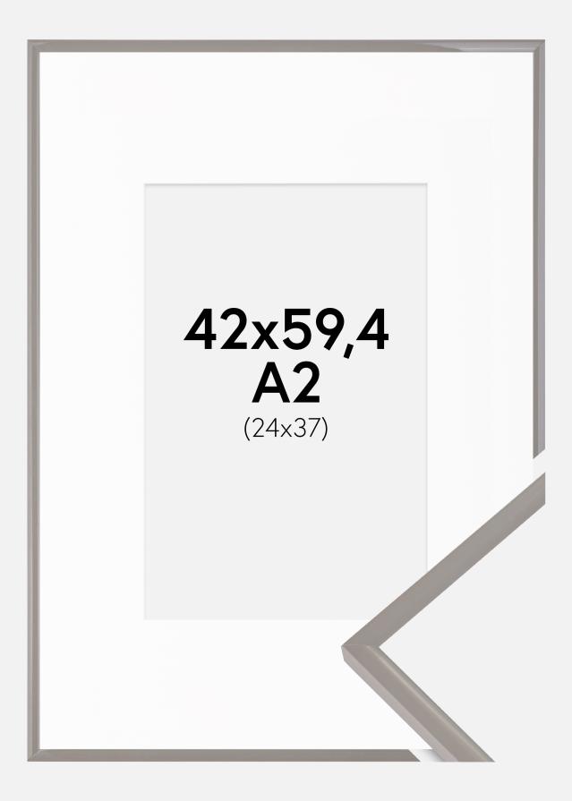 Ramme New Lifestyle Earth Grey 42x59,4 cm (A2) - Passepartout Hvid 25x38 cm