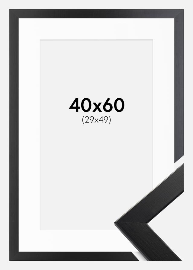 Ramme Trendline Sort 40x60 cm - Passepartout Hvid 30x50 cm