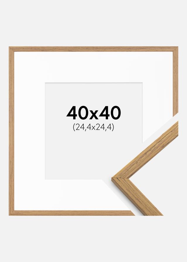 Ramme Edsbyn Teak 40x40 cm - Passepartout Hvid 10x10 inches