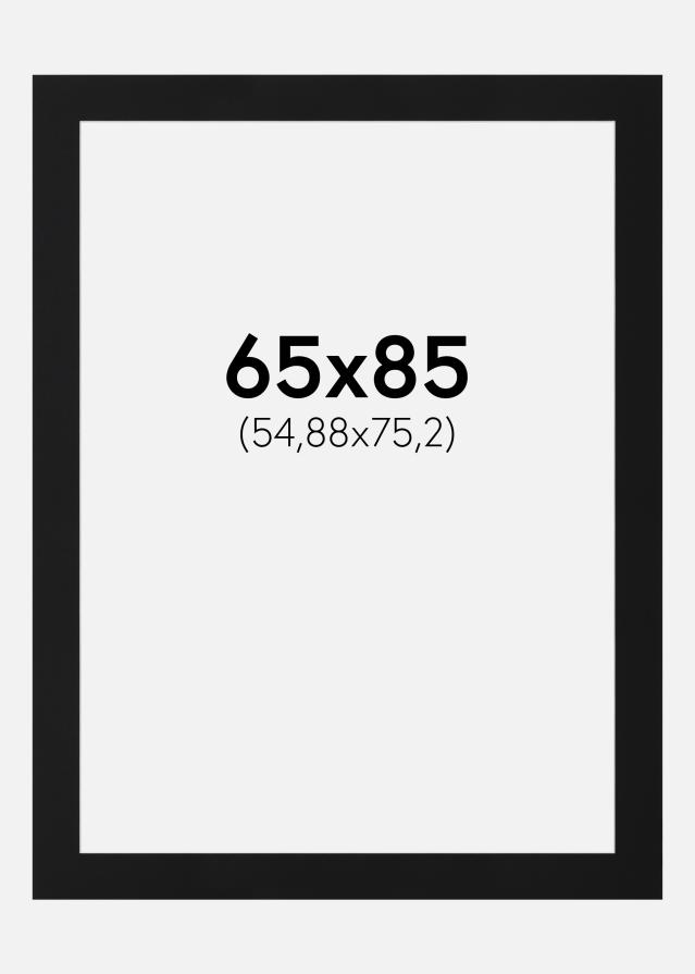Passepartout Sort Standard (Hvid kerne) 65x85 cm (54,88x75,2)