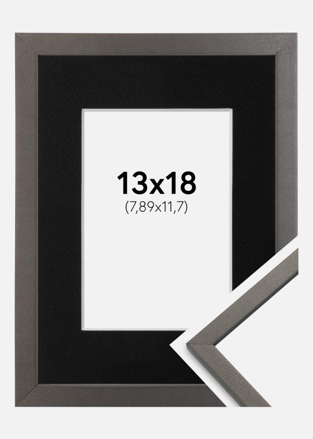 Ramme Edsbyn Grafit 13x18 cm - Passepartout Sort 3,5x5 inches