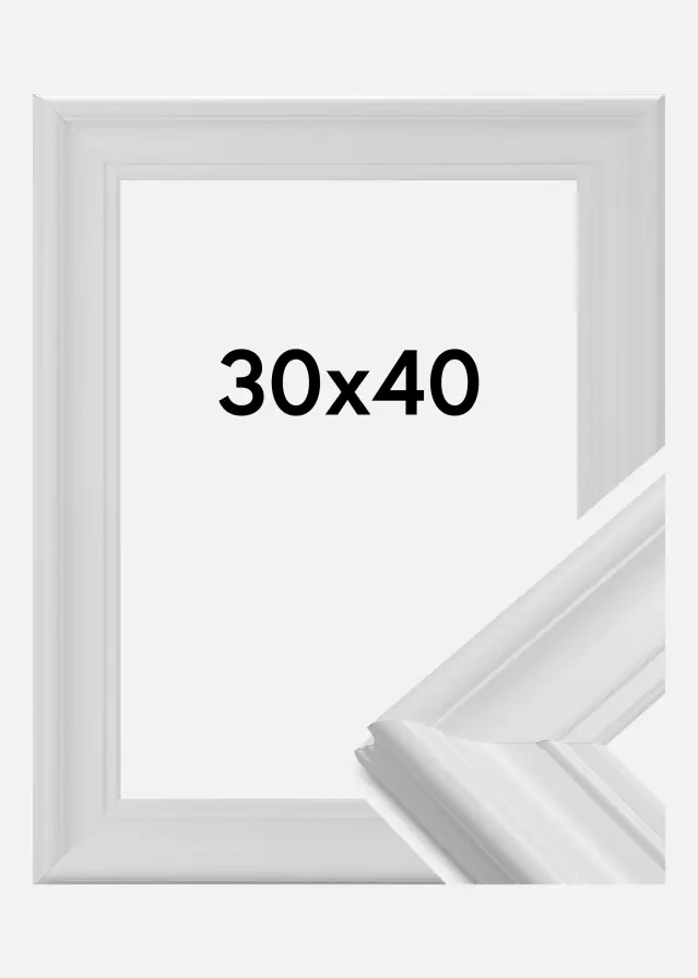 Ramme Mora Premium Akrylglas Hvid 30x40 cm
