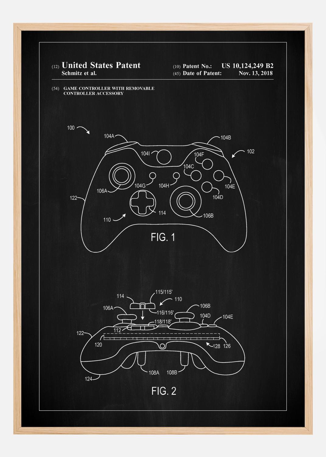 Product Image for Patent Print - Game Controller III - Black Plakat (21x29.7 cm (A4))