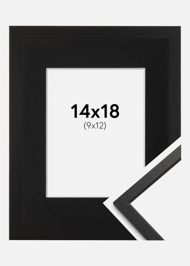 Ramme Edsbyn Sort 14x18 cm - Passepartout Sort 10x13 cm