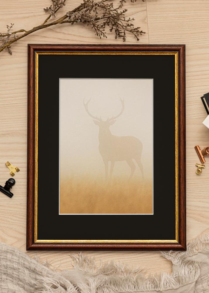 Ramme Siljan Brun 60x80 cm - Passepartout Sort 50x70 cm