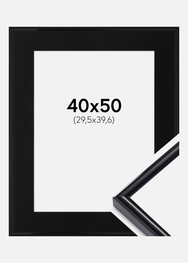 Ramme Victoria Sort 40x50 cm - Passepartout Sort 12x16 inches