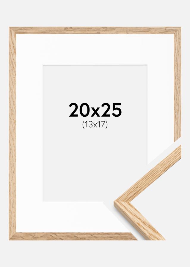Ramme Tynd Eg 20x25 cm - Passepartout Hvid 14x18 cm