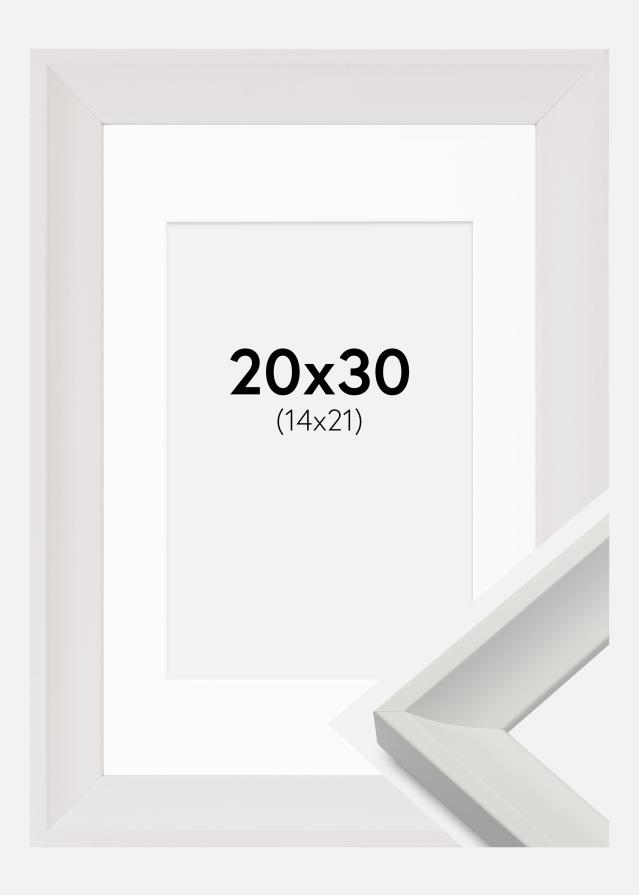Ramme Öjaren Hvid 20x30 cm - Passepartout Hvid 15x22 cm