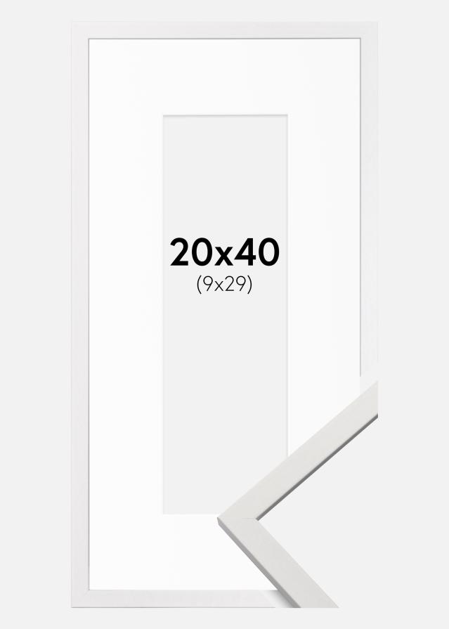 Ramme Edsbyn Hvid 20x40 cm - Passepartout Hvid 10x30 cm