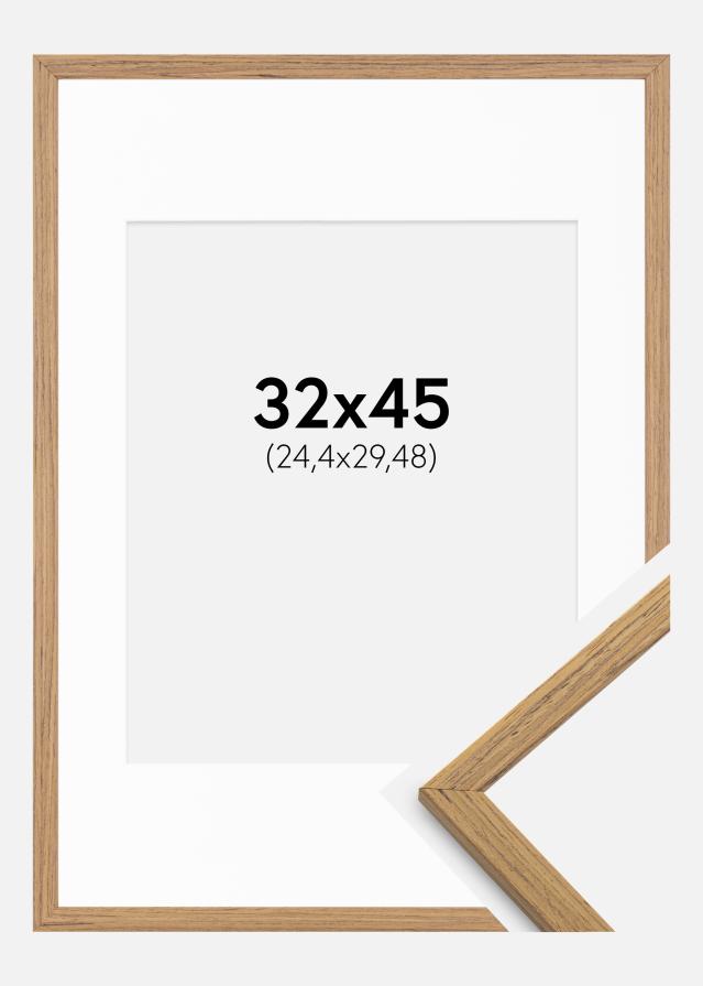 Ramme Edsbyn Teak 32x45 cm - Passepartout Hvid 10x12 inches