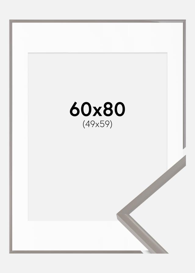 Ramme New Lifestyle Earth Grey 60x80 cm - Passepartout Hvid 50x60 cm