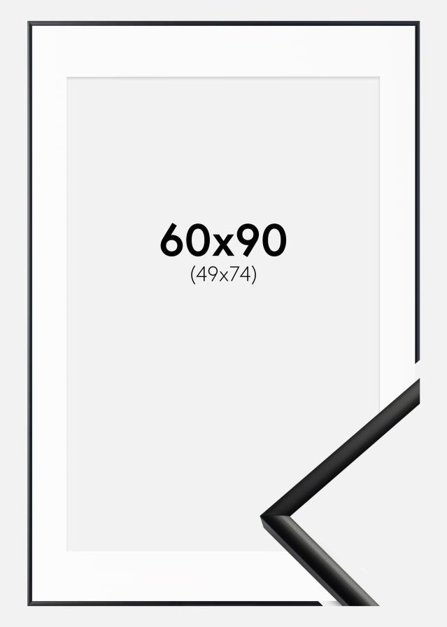Ramme New Lifestyle Mat Sort 60x90 cm - Passepartout Hvid 50x75 cm