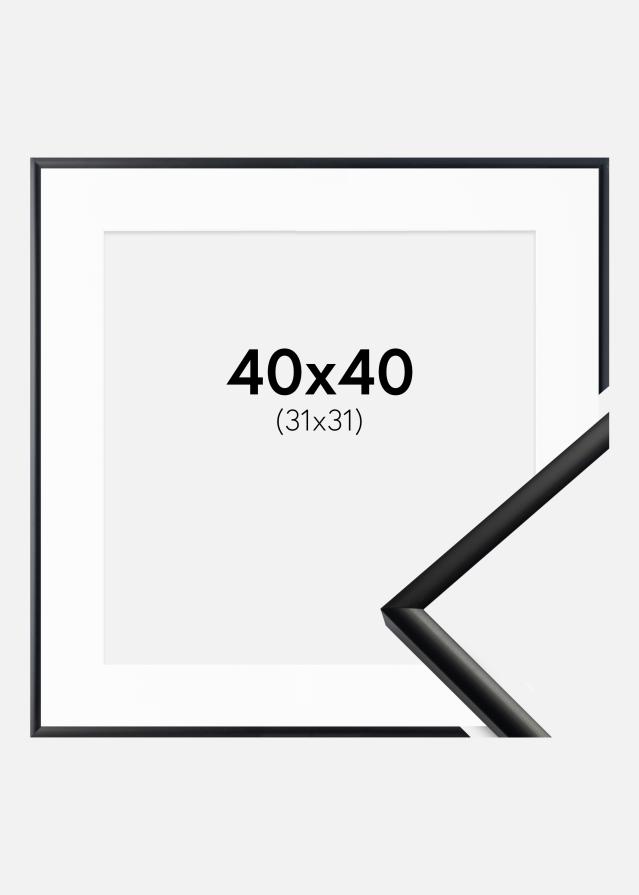 Ramme New Lifestyle Mat Sort 40x40 cm - Passepartout Hvid 32x32 cm
