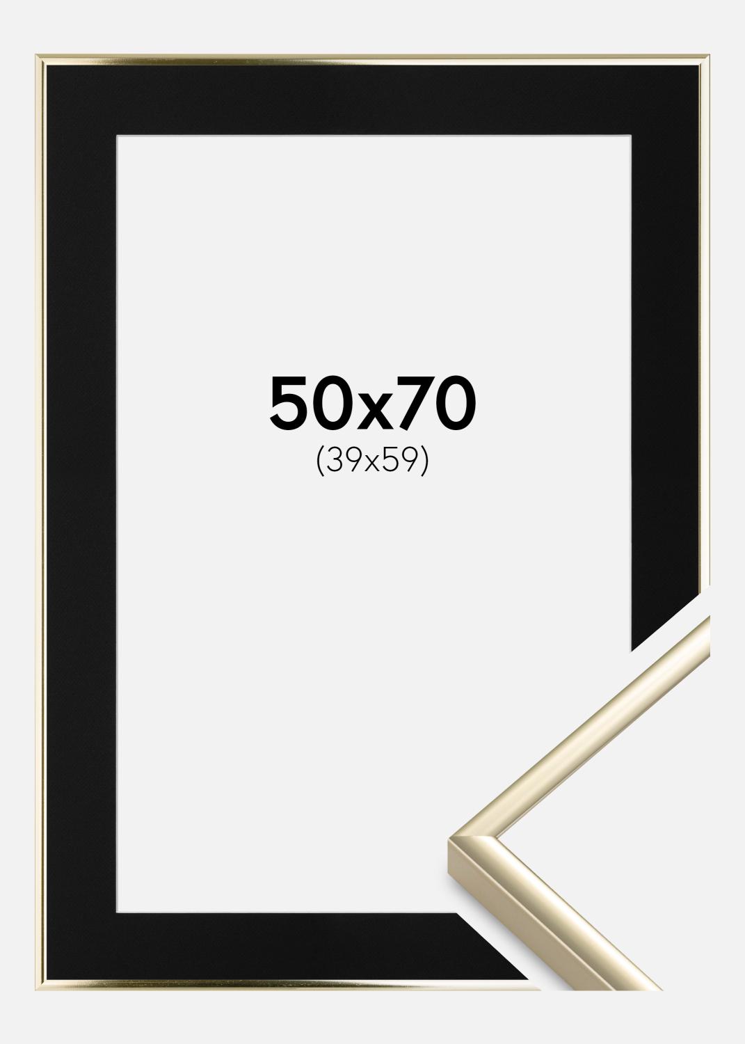 Product Image for Ramme Aluminium Blank Guld 50x70 cm - Passepartout Sort 40x60 cm