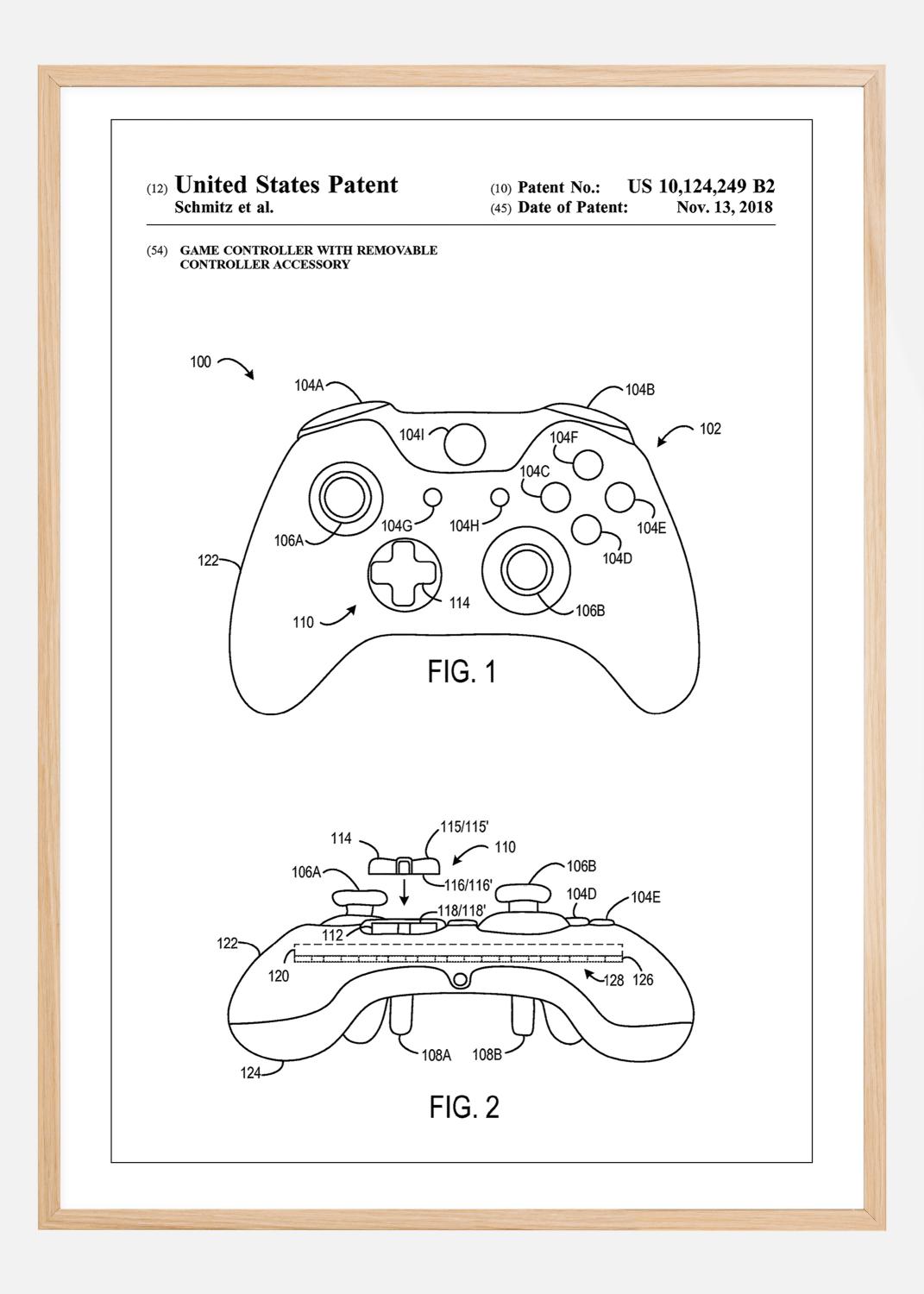 Product Image for Patent Print - Game Controller III - White Plakat (21x29.7 cm (A4))