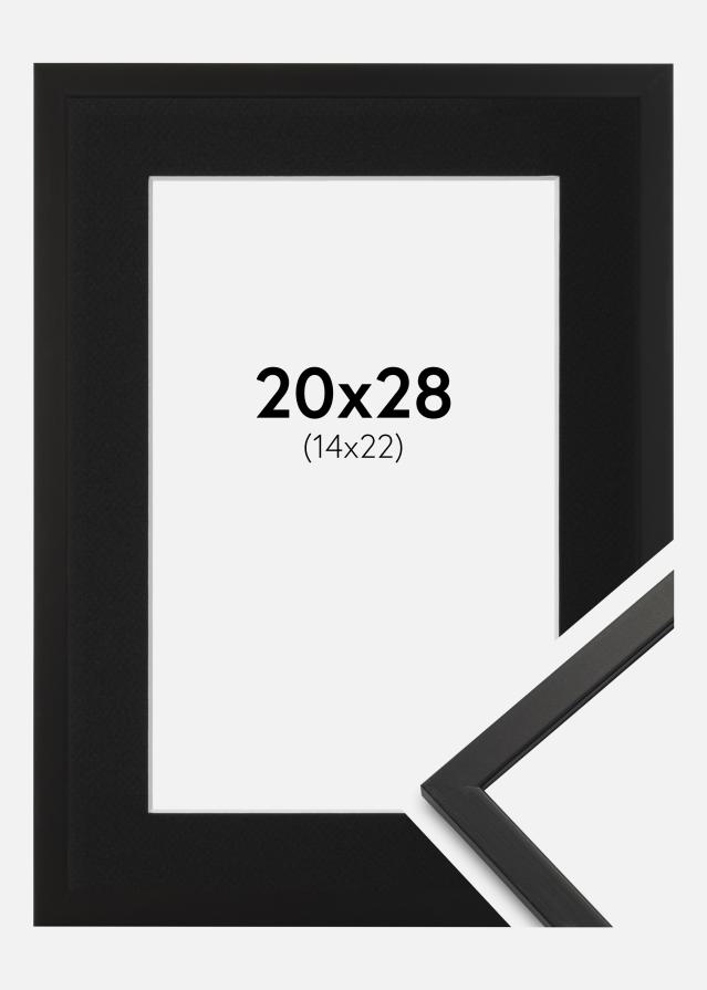 Ramme Edsbyn Sort 20x28 cm - Passepartout Sort 15x23 cm
