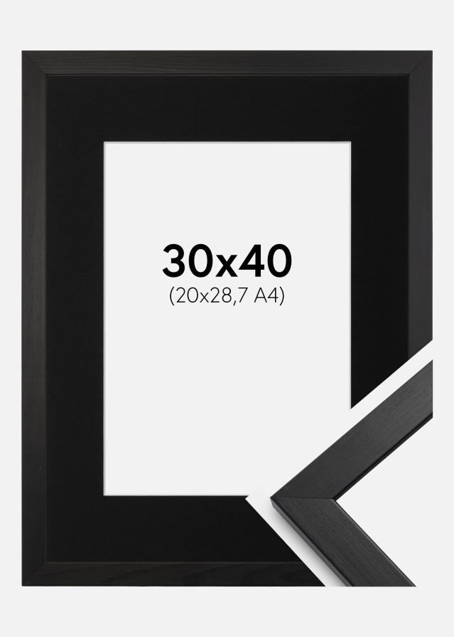 Ramme Stilren Sort 30x40 cm - Passepartout Sort 21x29,7 cm