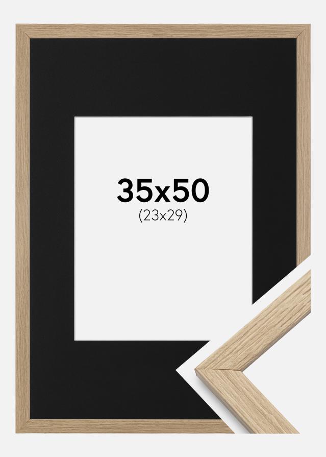 Ramme Stilren Eg 35x50 cm - Passepartout Sort 24x30 cm