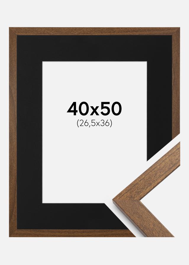 Ramme Stilren Warm Brown 40x50 cm - Passepartout Sort 27,5x37 cm