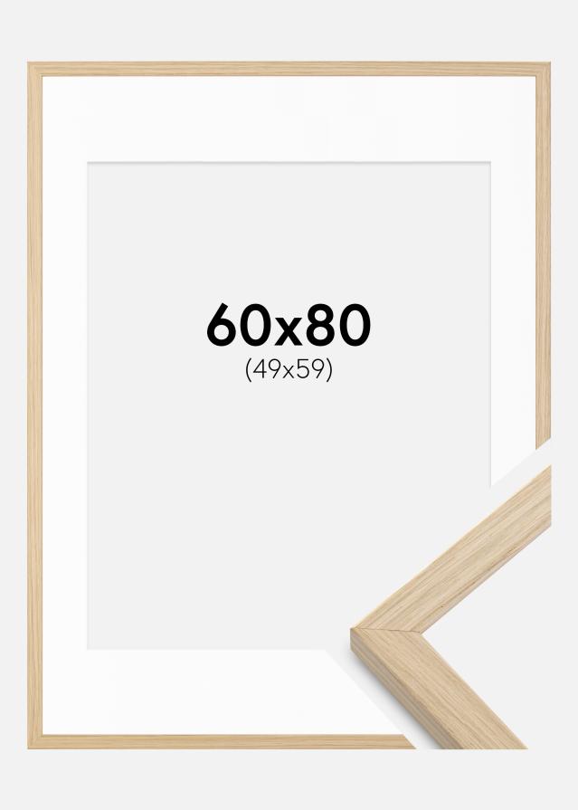 Ramme Grimsåker Eg 60x80 cm - Passepartout Hvid 50x60 cm