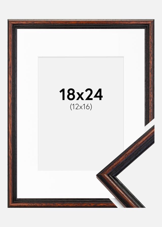 Ramme Horndal Valnød 18x24 cm - Passepartout Hvid 13x17 cm