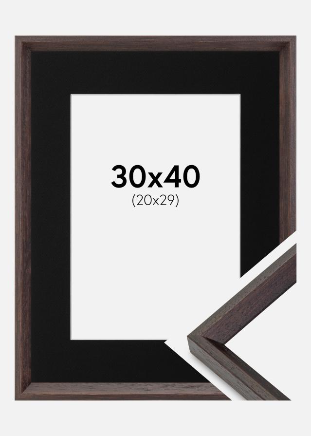 Ramme Globe Espresso 30x40 cm - Passepartout Sort 21x30 cm