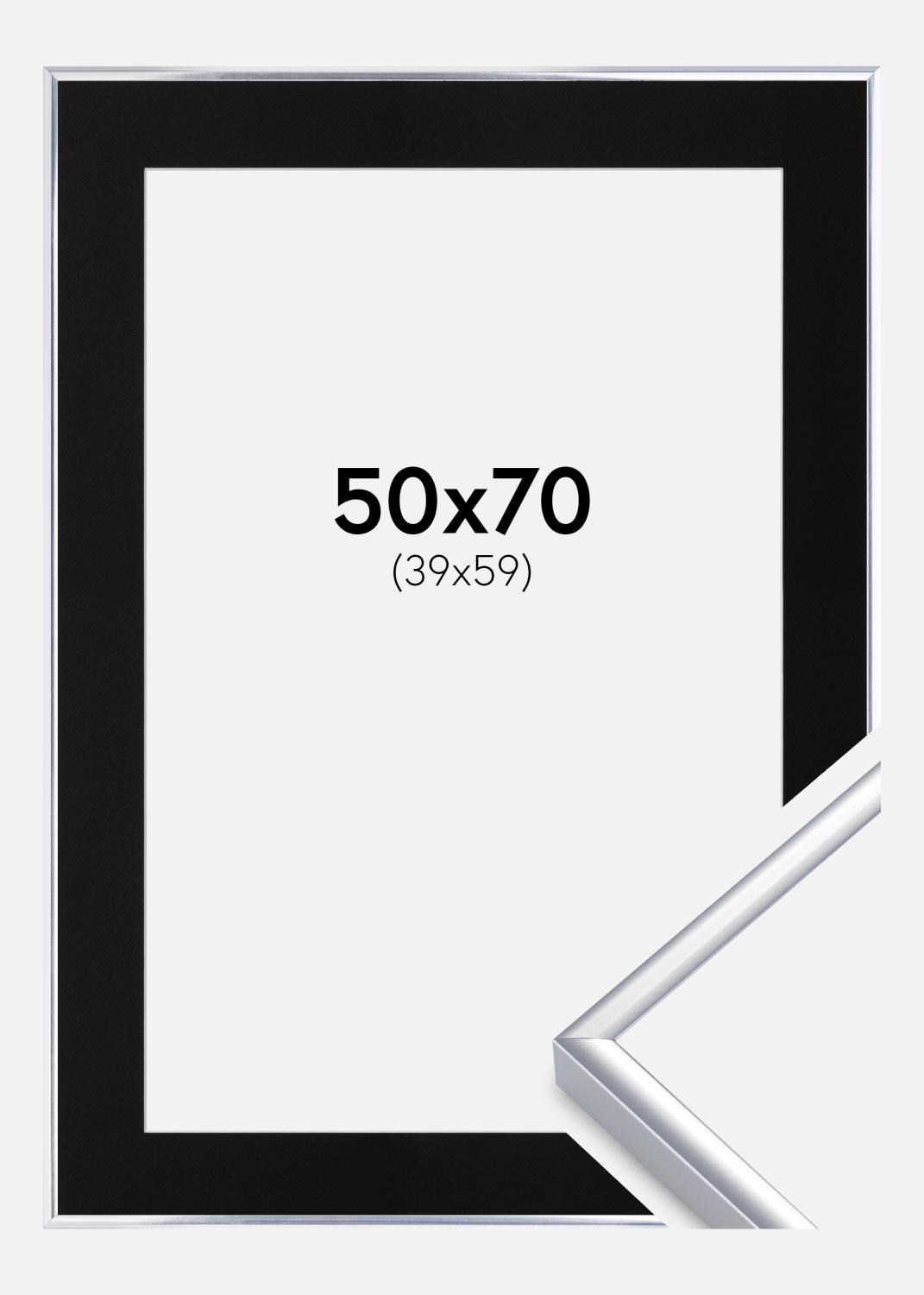Product Image for Ramme Aluminium Blank Sølv 50x70 cm - Passepartout Sort 40x60 cm