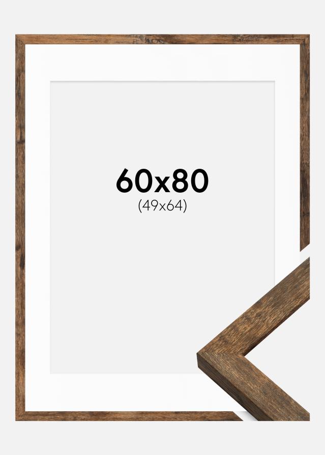 Ramme Fiorito Washed Oak 60x80 cm - Passepartout Hvid 50x65 cm