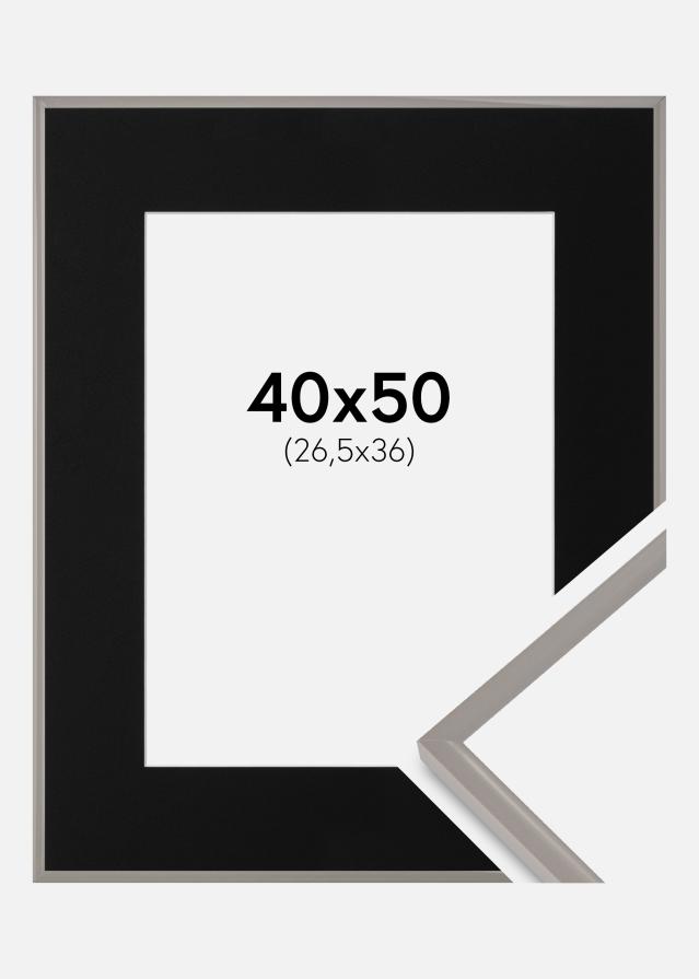 Ramme New Lifestyle Earth Grey 40x50 cm - Passepartout Sort 27,5x37 cm