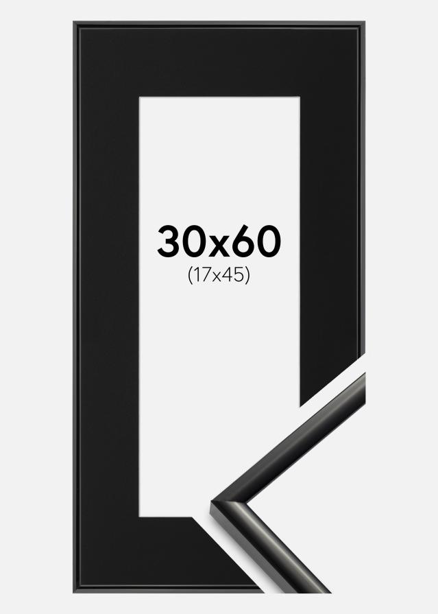 Ramme New Lifestyle Sort 30x60 cm - Passepartout Sort 18x46 cm