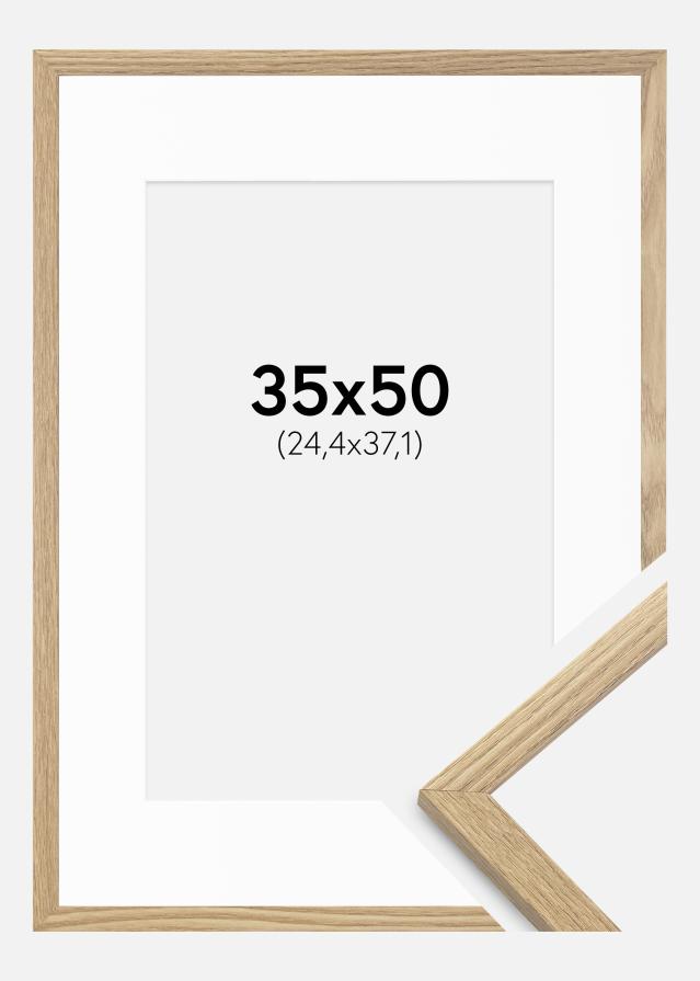 Ramme Trendy Eg 35x50 cm - Passepartout Hvid 10x15 inches