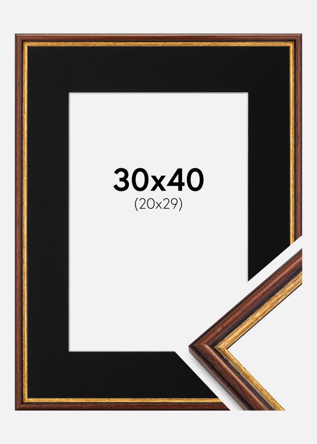 Ramme Horndal Brun 30x40 cm - Passepartout Sort 21x30 cm