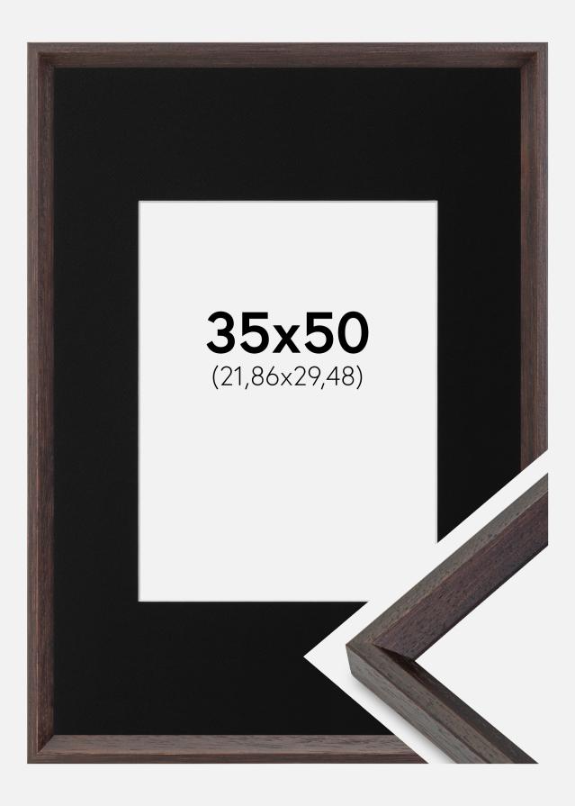 Ramme Globe Espresso 35x50 cm - Passepartout Sort 9x12 inches