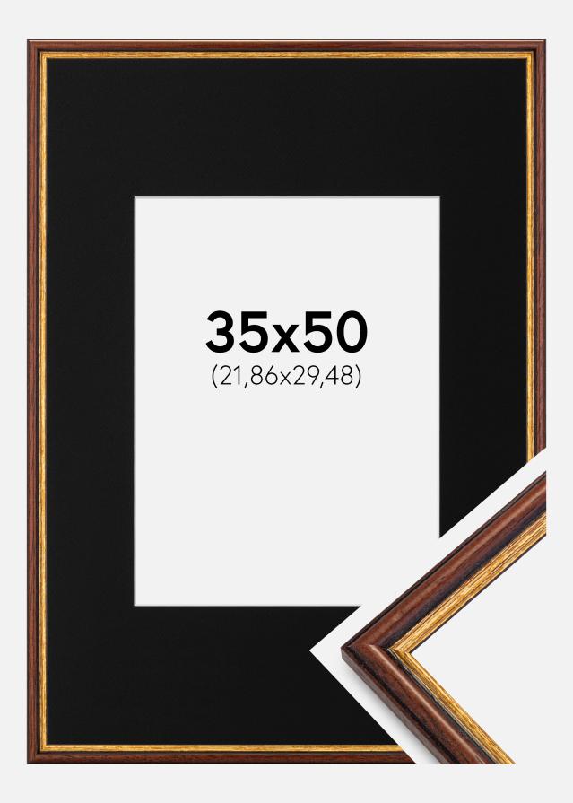 Ramme Horndal Brun 35x50 cm - Passepartout Sort 9x12 inches