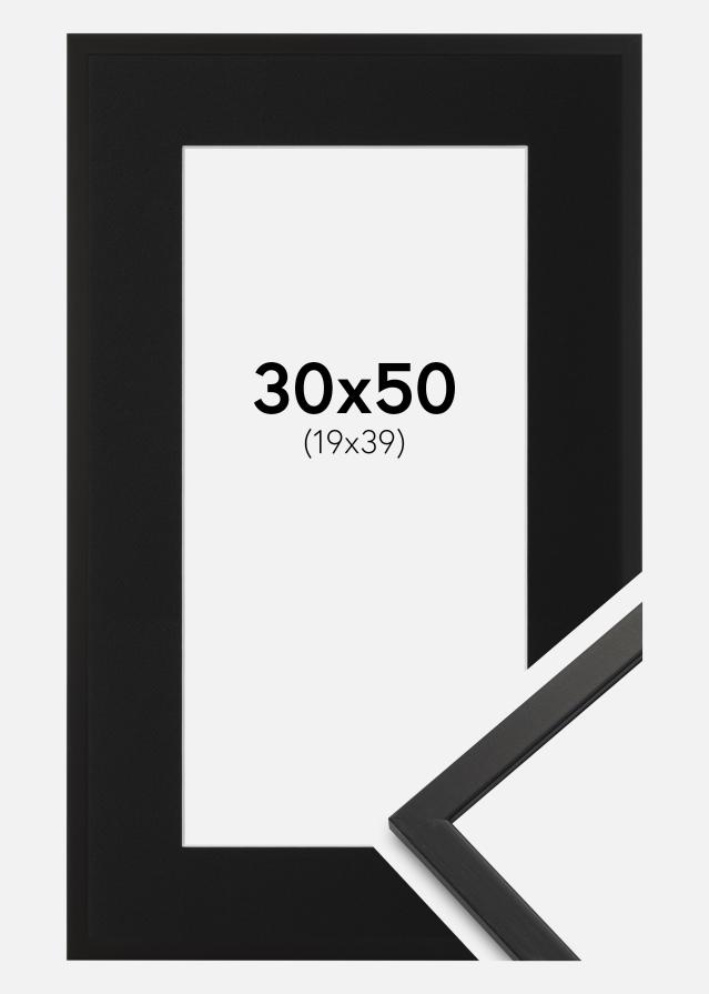 Ramme Edsbyn Sort 30x50 cm - Passepartout Sort 20x40 cm