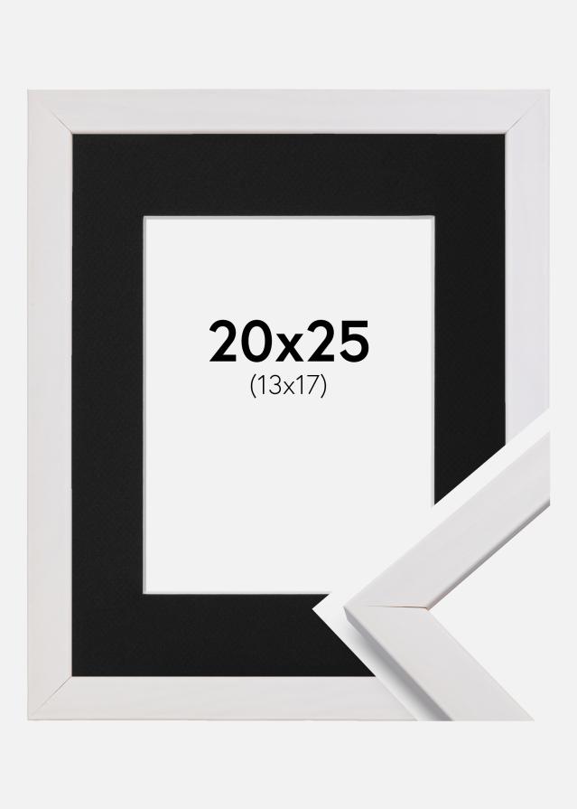 Ramme Stilren Hvid 20x25 cm - Passepartout Sort 14x18 cm
