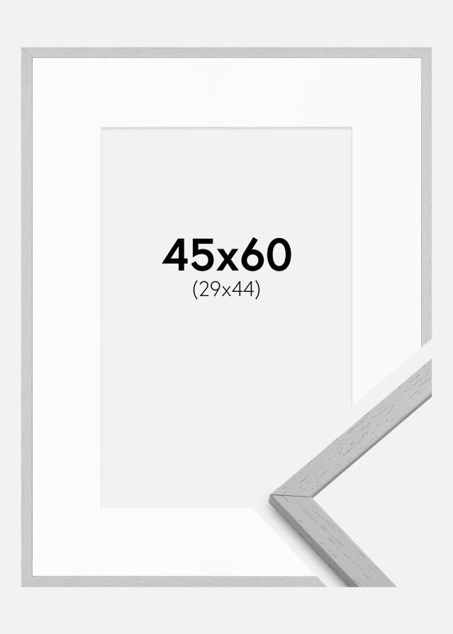 Ramme Edsbyn Grey 45x60 cm - Passepartout Hvid 30x45 cm