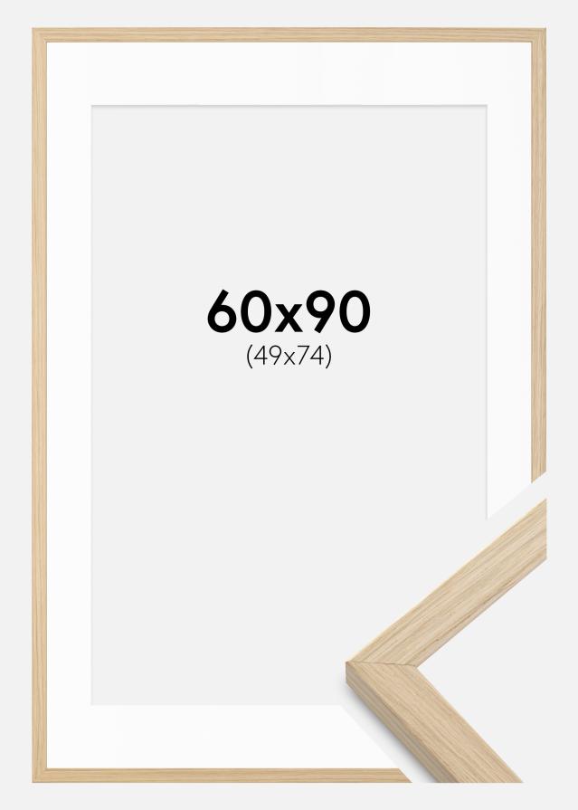 Ramme Grimsåker Eg 60x90 cm - Passepartout Hvid 50x75 cm