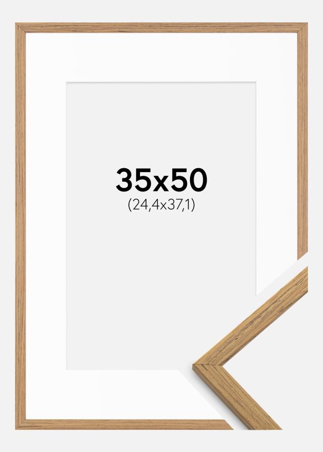 Ramme Edsbyn Teak 35x50 cm - Passepartout Hvid 10x15 inches