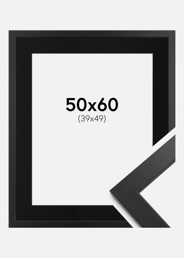 Ramme Black Wood 50x60 cm - Passepartout Sort 40x50 cm