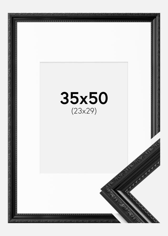 Ramme Abisko Sort 35x50 cm - Passepartout Hvid 24x30 cm
