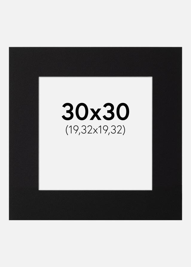 Passepartout Canson Sort (Hvid kerne) 30x30 cm (19,32x19,32)